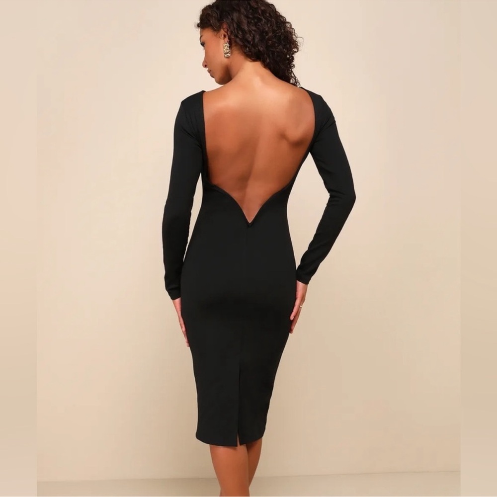 Elegant Black Backless Dress